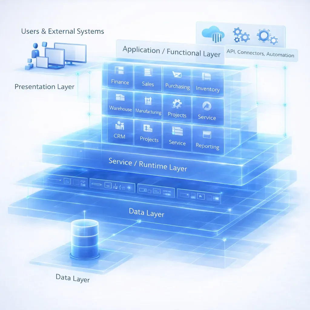 A layered view of an extensible Business Central architecture