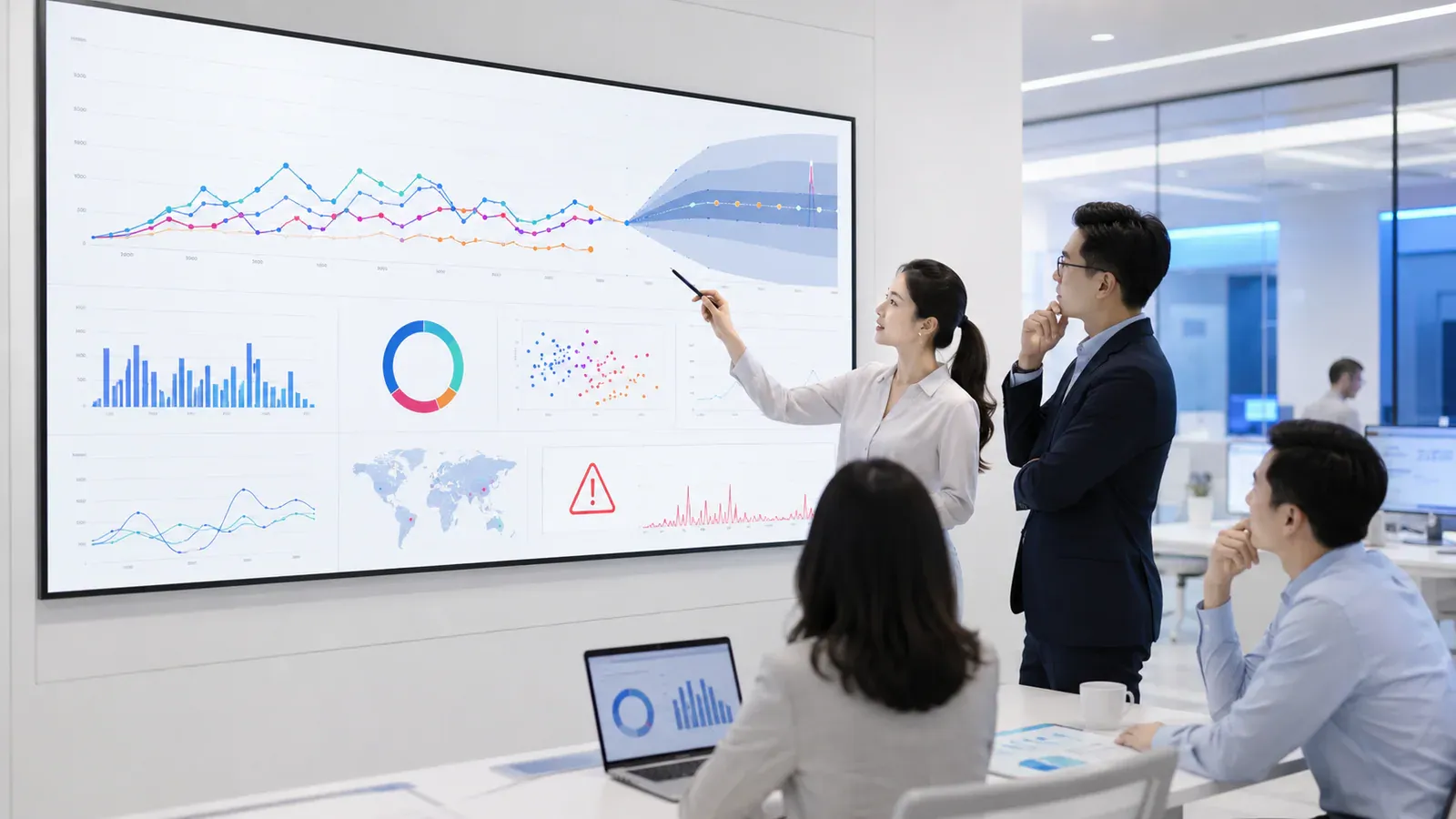 A team working the numbers through one controlled close