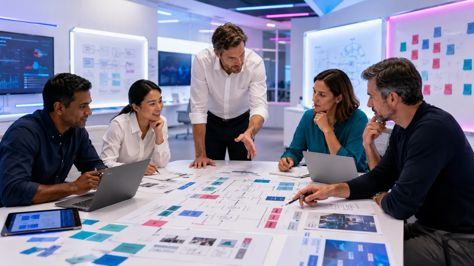 A delivery team working through a transformation design sprint