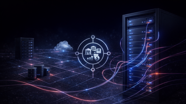 Business Central on-premises three-tier architecture showing IIS web client, Business Central Server on ports 7047 and 7048, and SQL Server database with security layers