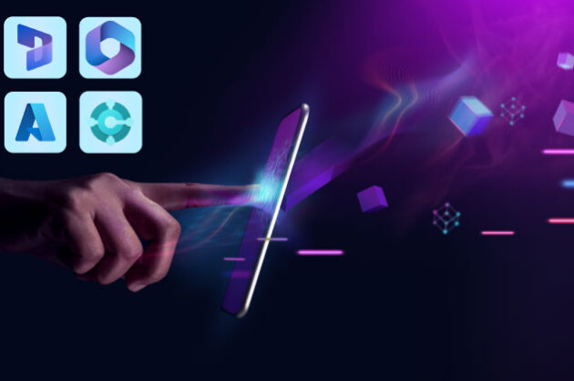 Business Modernization with Microsoft 365, Dynamics 365, and Azure representing Microsoft 365, Dynamics 365, and Azure in the context of business modernization with the INFOC logo at the bottom.