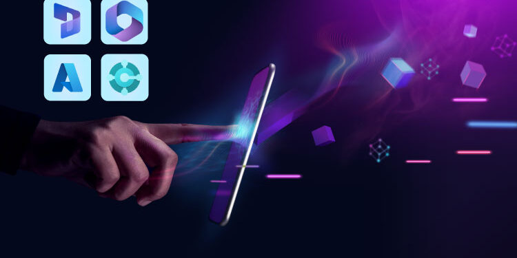 representing Microsoft 365, Dynamics 365, and Azure in the context of business modernization with the INFOC logo at the bottom.