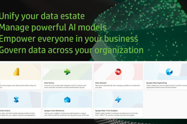 INFOC-Microsoft-Fabric—an-all-in-one-data-analytics-suite-designed-to-revolutionize-the-way-businesses-handle : A visual representation of the Microsoft Fabric suite, showing different components of the tool, including data engineering, data lakes, real-time analytics, and business intelligence.