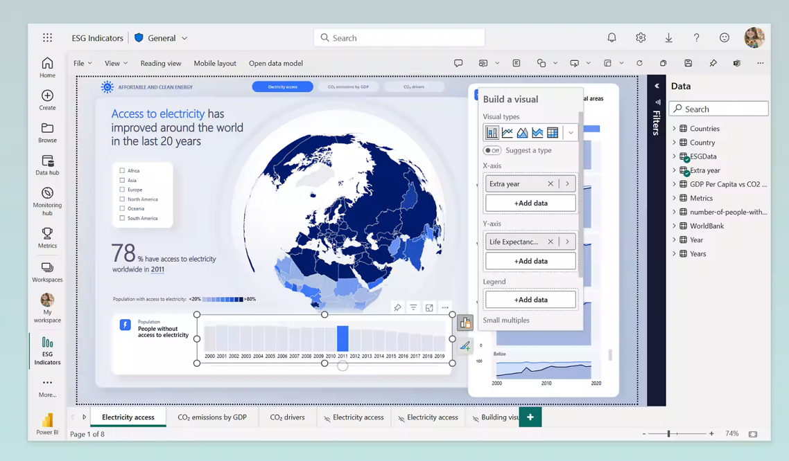 Help everyone create engaging data reports Easily translate insights into visual reports using AI and securely share them within essential productivity apps, such as Microsoft Excel and Microsoft Teams.