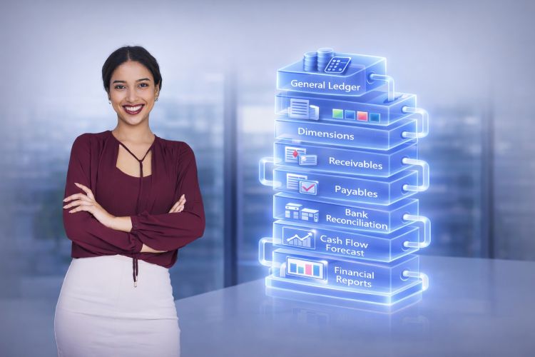 business-central-financial-management-features Financial management features in Microsoft Dynamics 365 Business Central including general ledger, cash flow, reporting, receivables, and payables