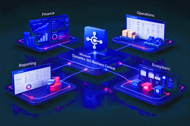 Business Central Complete Guide Hero Microsoft Dynamics 365 Business Central overview for finance operations analytics and integrations